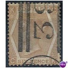 1872 SG122b 6d Pale Chestnut Good/Fine Used "CK"