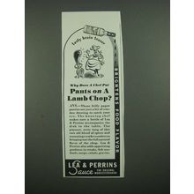 1938 Lea & Perrins Worcestershire Sauce Ad - Pants on a Lamb Chop?