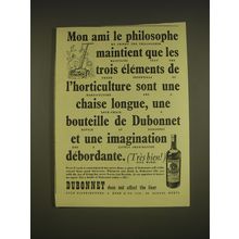 1955 Dubonnet Aperitif Ad - Mon ami le philosophe maintient que les trois