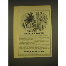 1955 Rose's Lime Juice Ad - Festive daze