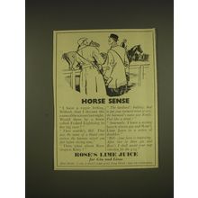 1955 Rose's Lime Juice Ad - Horse sense