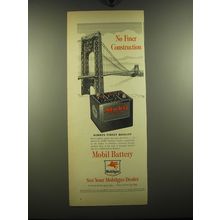 1949 Mobil Battery Ad - No finer construction