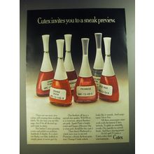 1974 Cutex Nail Polish Ad - Cutex invites you to a sneak preview