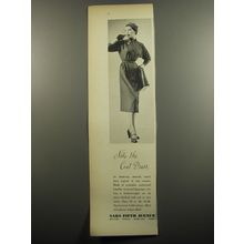 1951 Saks Fifth Avenue Coat Dress Ad - Note the Coat Dress