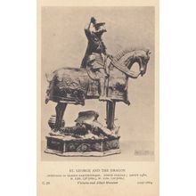 St George & The Dragon Earthenware Sculpture Victoria & Albert Museum Postcard