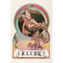 Aquarius Stunning Sexy Risque Zodiac Painting Italian Postcard