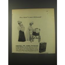 1956 Webster's New World Dictionary Ad - Baby Carriage