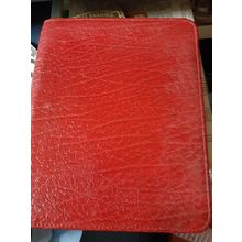 Vintage red Writing Compendium genuine hide with address book