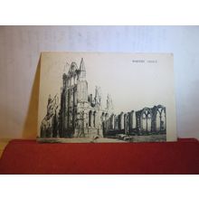 WHITBY ABBEY, Yorks. used antique postcard by H. Graham Glen, Wortley 1904 pm =