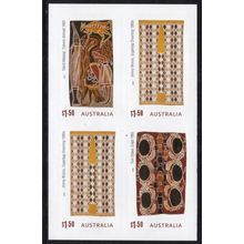 AUSTRALIA: 2025 BARK PAINTINGS OF ARNHEM LAND, BOOKLET PAGE OF 4 SELF-ADHESIVES.
