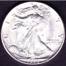 1944 USA 50 Cents Silver Coin Liberty Walking