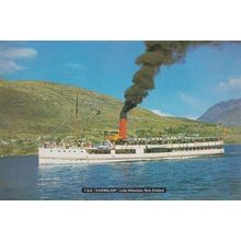 TSS Earnslaw Lake Wakatipu New Zealand Ship Postcard