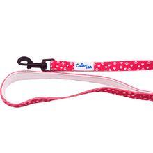 Cutie Ties Fun Design Dog Leash Small Paw Prints & Hearts Red