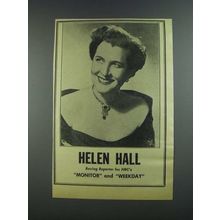 1956 NBC Monitor and Weekday Ad - Helen Hall