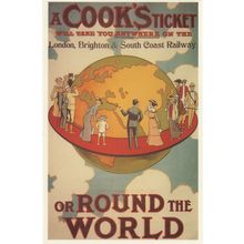 Cooks Ticket Round The Globe Atlas World Railway Travel Postcard