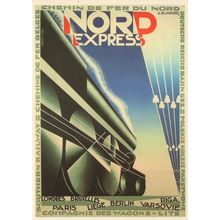 Nord Express Train From London To Bruxelles Paris Berlin Postcard