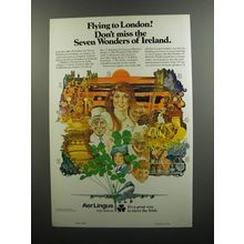 1977 Aer Lingus Airline Ad - Flying to London? Don't miss the seven wonders