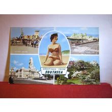 multiview, SOUTHSEA. HAMPSHIRE unused postcard by J. Salmon =