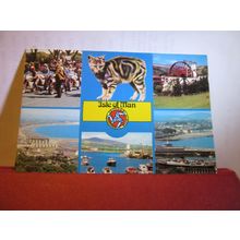 multiview, ISLE OF MAN island used postcard. 1983 pm #