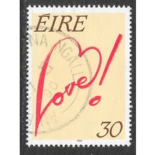 EIRE IRELAND 1990 LOVE STAMP GREETING HEARTS EXPRESSION 30p USED