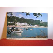 ST. BRELADES BAY, JERSEY, CHANNEL ISLES used postcard by A C Gallie 1984 stamp =