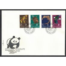 Liechtenstein Birds Crayfish Turtle Otter WWF Endangered species 4v FDC 1976