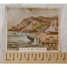 1938 hand-coloured cigarette card Part of St. Pierre, Guernsey, 1832