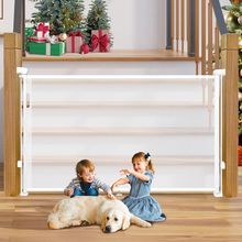 Retractable Baby Gates Dog Gate for Stairs, 55" Wide Mesh Baby Gate Pet Gate for