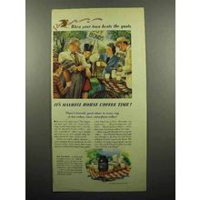 1945 Maxwell House Coffee Ad - Town Beats the Quota
