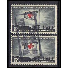 Used 1239 5c Red Cross (2) Walkersville, MD. E0549