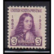 724 3c William Penn Fine MNH O3441