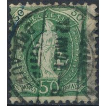 Standing Helvetia: 50c - Switzerland 1907 - FH - MiNr 78D