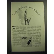 1928 Hoover Vacuum Cleaner Ad - I Wish I'd Seen the Hoover First