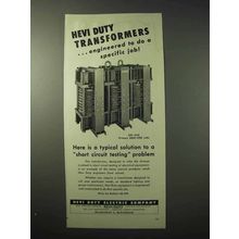 1950 Hevi Duty Electric 500 KVA Transformer Ad