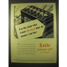 1954 Exide Double-Life Car Battery Ad - The Best