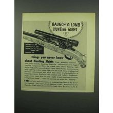 1954 Bausch & Lomb Hunting Sight Ad - You Never Knew