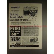 1959 Petri f1.9 Super & f2.8 Camera Ad - Fantastic!!