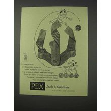 1959 Pex Socks & Stockings Ad - Men's Socks