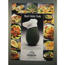 1986 California Avocados Ad - Short Order Cook