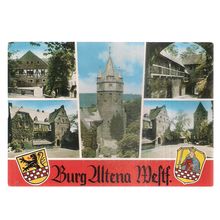RESTAURANT, CAFE BURG, ALTENA, GERMANY used vintage postcard multiview #
