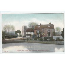 Sturry Mill Pond and Church near Herne Bay Kent Postcard 1905