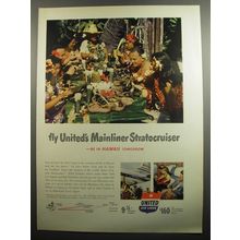 1951 United Air lines Ad - Fly United's Mainliner Stratocruiser - be in Hawaii