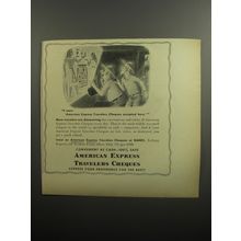 1951 American Express Travelers Cheques Ad - cartoon by Richard Taylor
