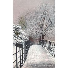 Dunstable in Winter Dog Kennel Snow Bedfordshire Old Postcard
