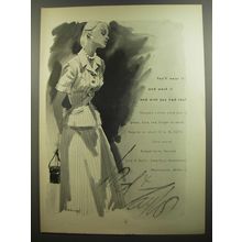 1952 Lord & Taylor Gayne's Cotton Cord Suit Ad - You'll wear it and wash it