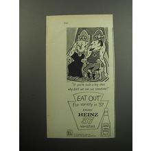 1957 Heinz Tomato Ketchup Ad - If you're such a big shot why don't we eat out