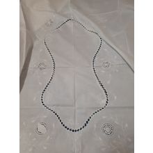 vintage hand made white tablecloth + 6 serviettes 100% cotton 72 x 90 inches