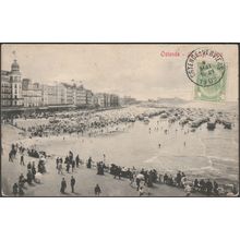 La Plage à Midi, Ostende, 1909 - CPA VG129