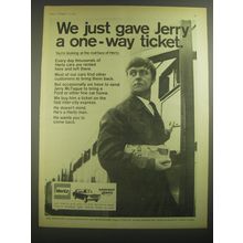 1967 Hertz Rent a Car Ad - We just gave Jerry a one-way ticket