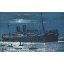 SS Moldavia Royal Mail Ship At Night Old Postcard